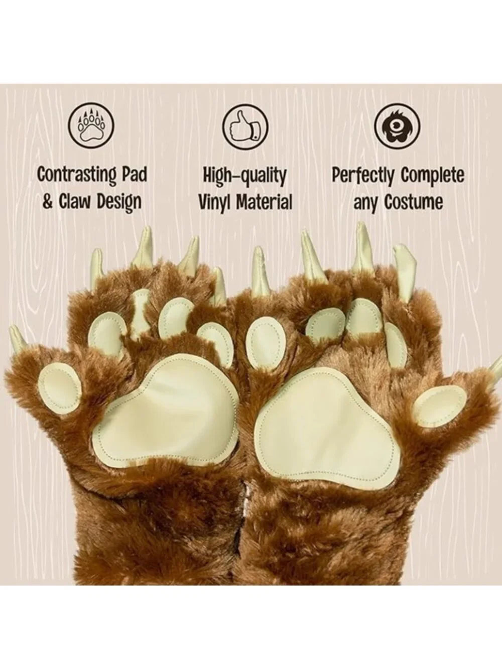 Lazy One Animal Paw Mittens Child One Size Soft Fur Unisex